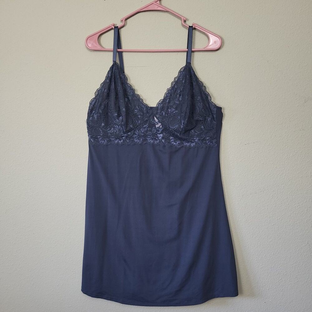 Delta Burke Womens Navyโ Sleeveless Pullover Babydoll Slip Dress Size 3X